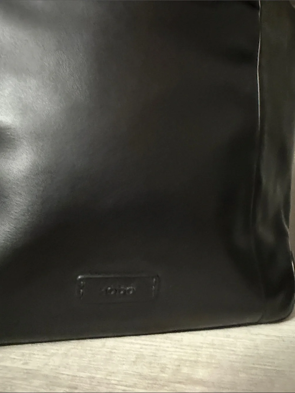 HOBO Black Leather Shoulder Bag with Gold Hardware; Great Preloved Condition